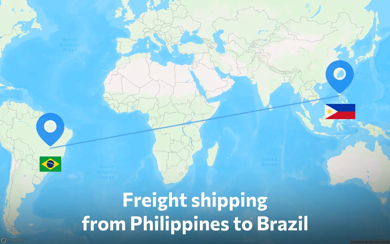 Shipping route from Philippines to Brazil