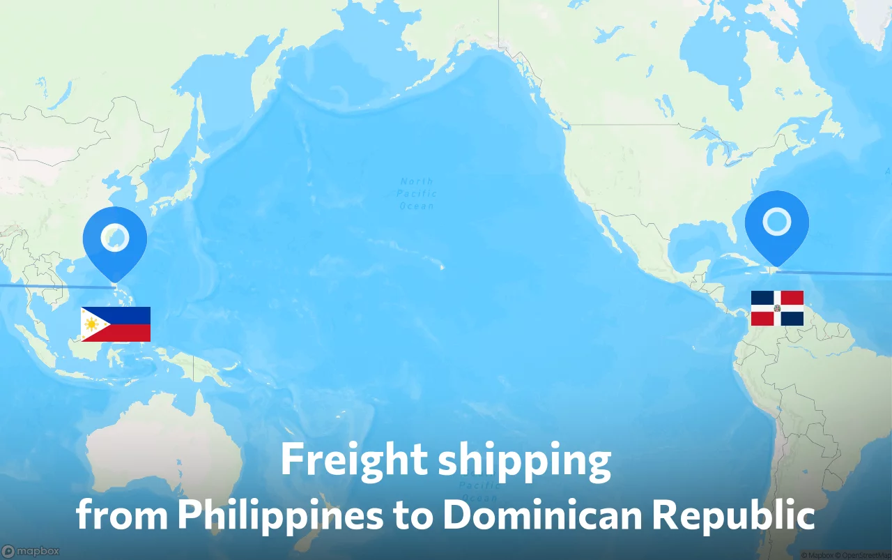 Shipping route from Philippines to Dominican Republic