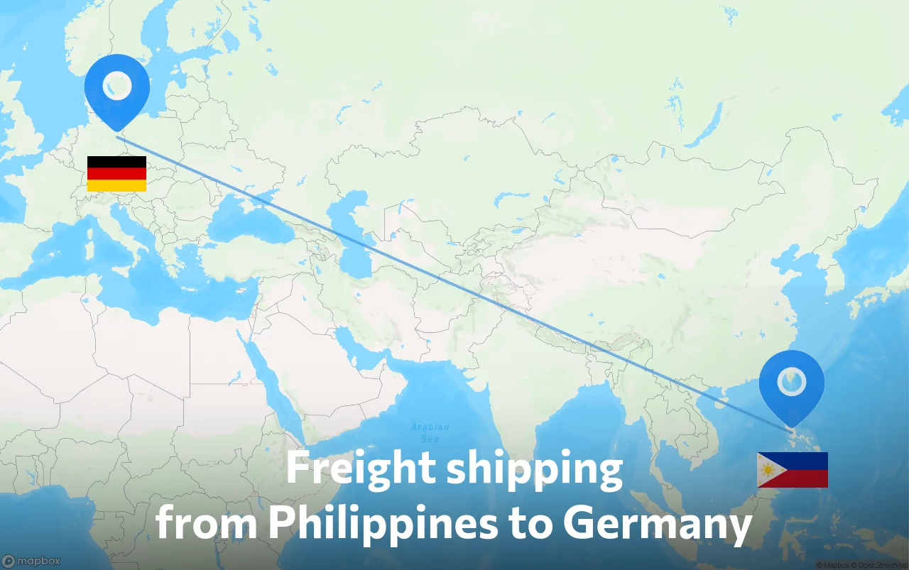 Shipping route from Philippines to Germany