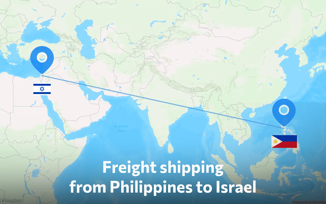 Shipping route from Philippines to Israel