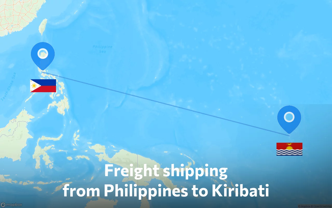 Shipping route from Philippines to Kiribati
