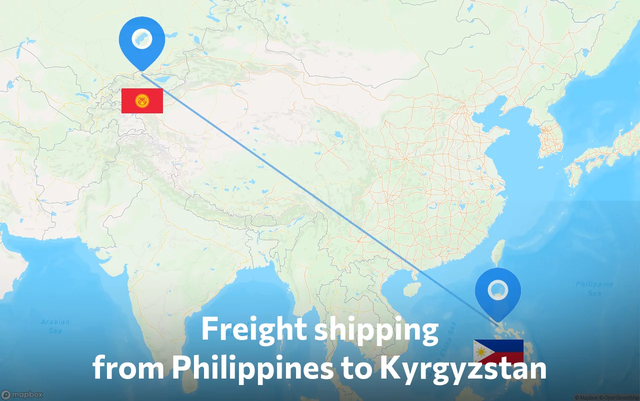Shipping route from Philippines to Kyrgyzstan