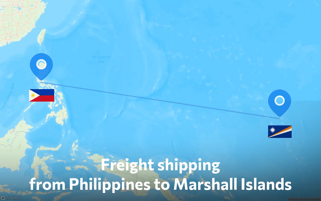 Shipping route from Philippines to Marshall Islands