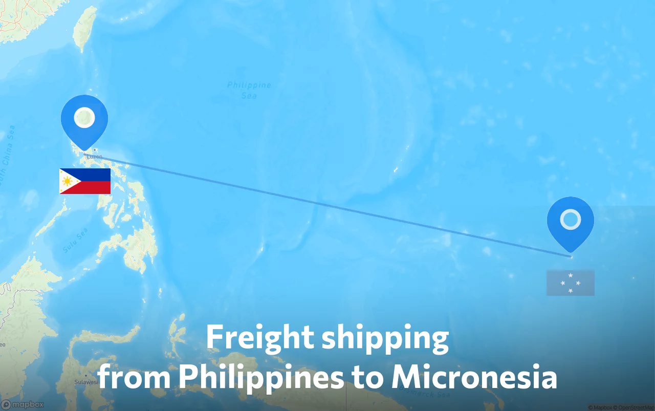 Shipping route from Philippines to Micronesia