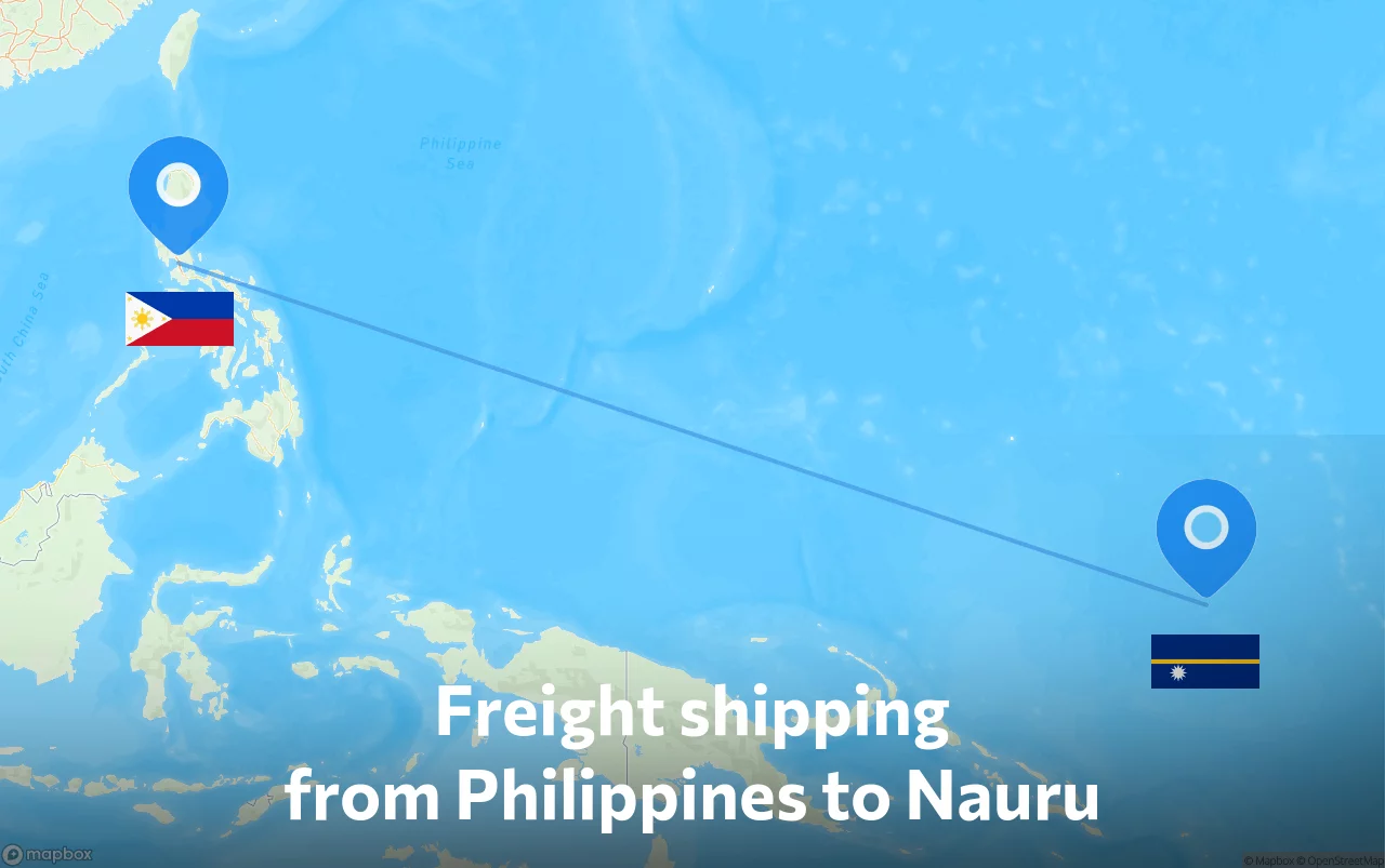 Shipping route from Philippines to Nauru