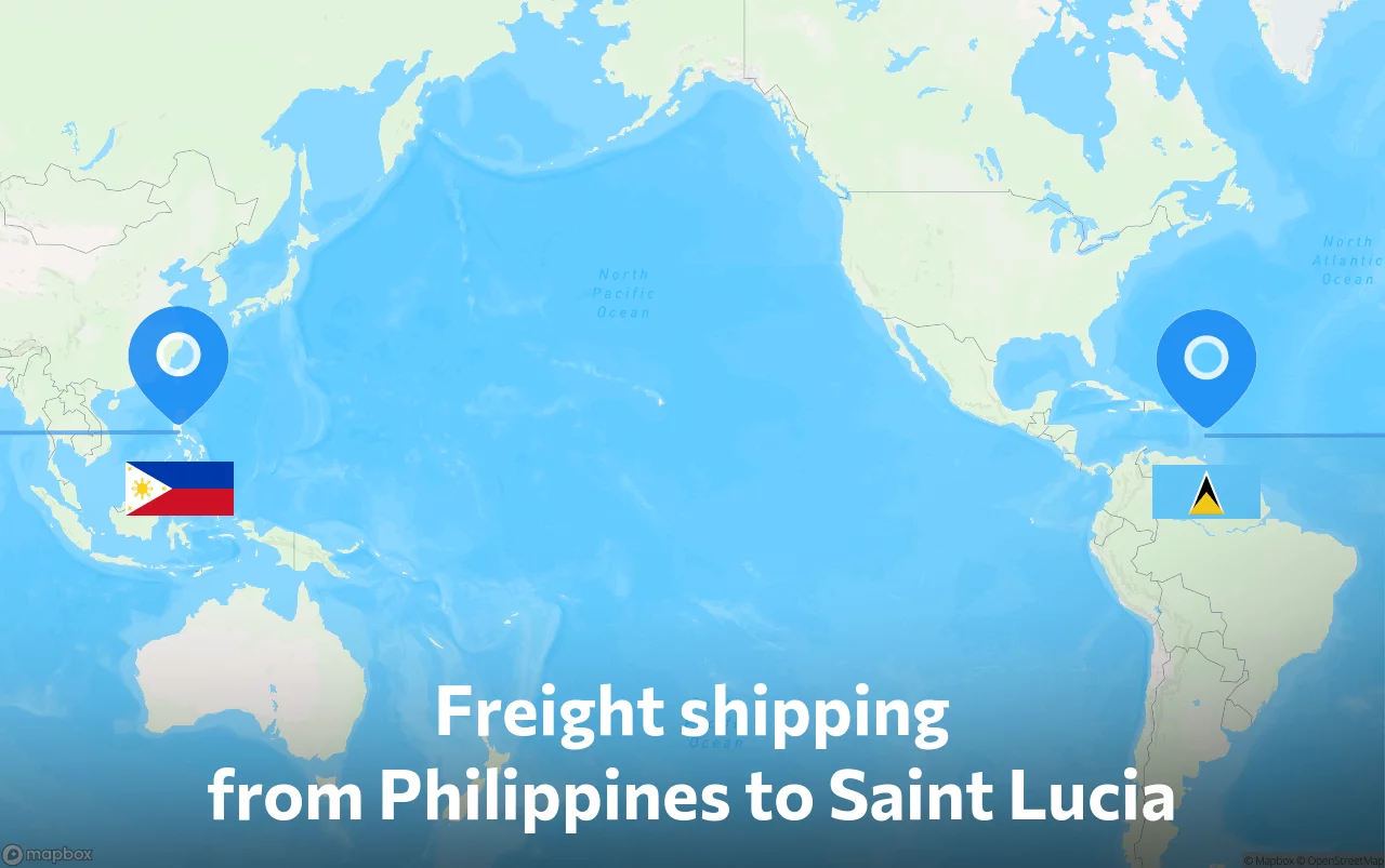 Shipping route from Philippines to Saint Lucia