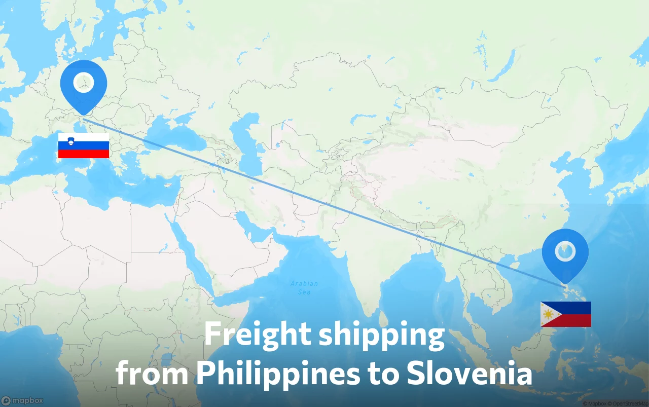 Shipping route from Philippines to Slovenia