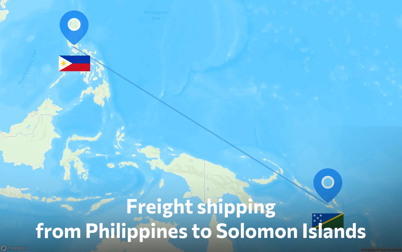Shipping route from Philippines to Solomon Islands