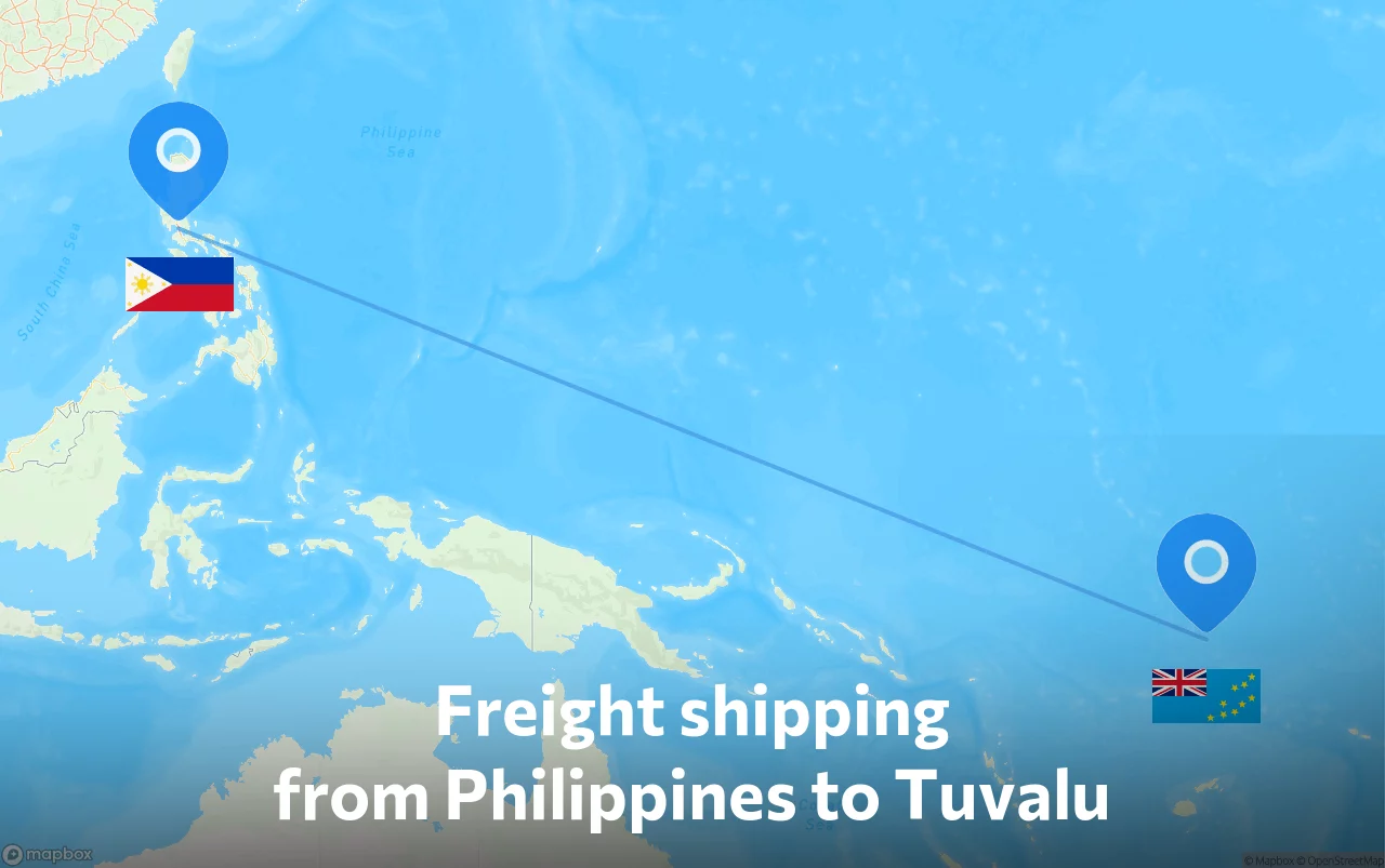 Shipping route from Philippines to Tuvalu