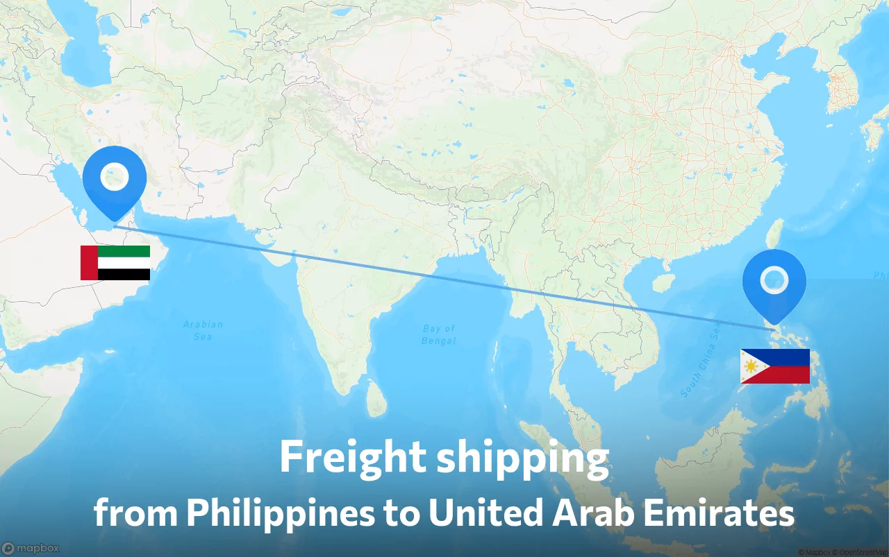Shipping route from Philippines to United Arab Emirates