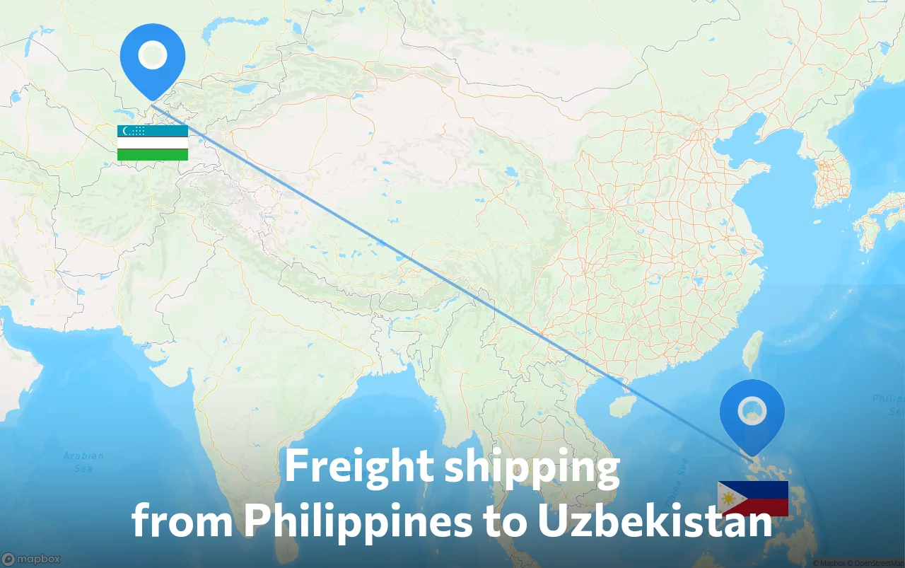Shipping route from Philippines to Uzbekistan