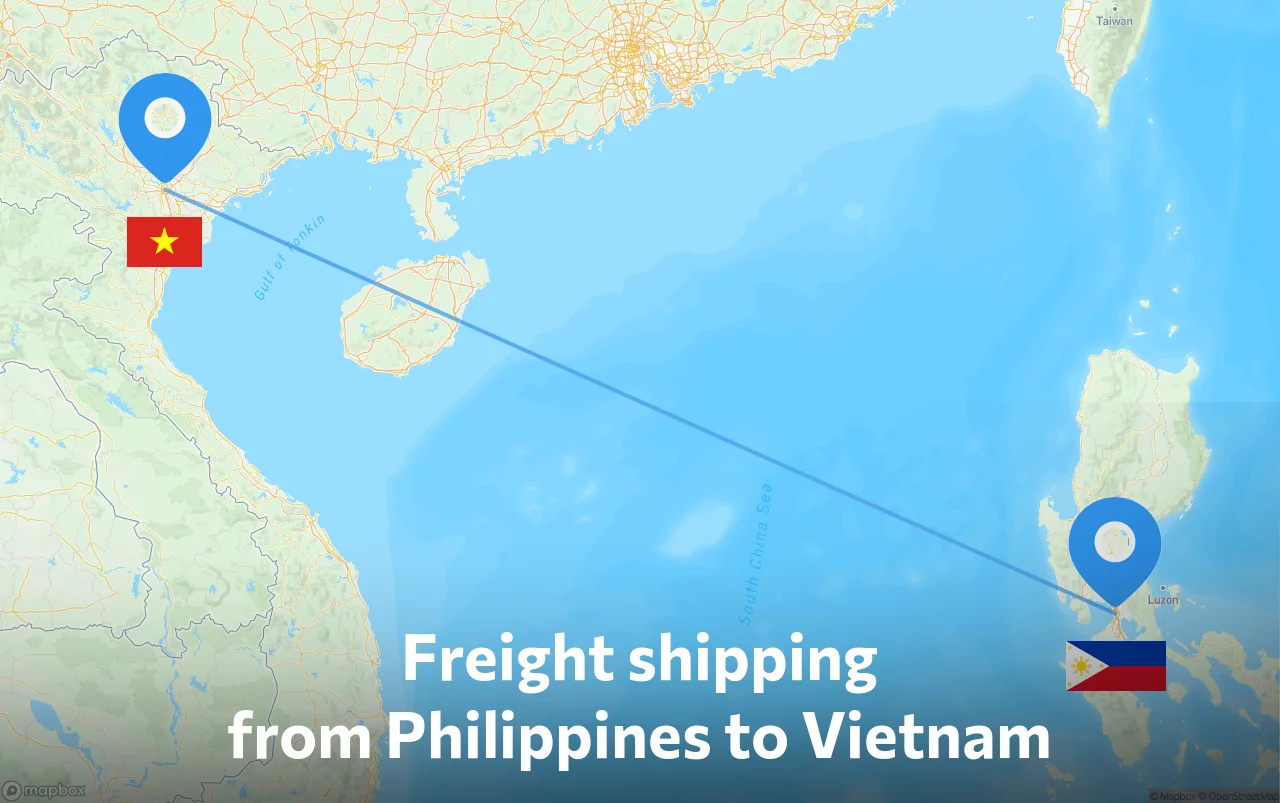 Shipping route from Philippines to Vietnam