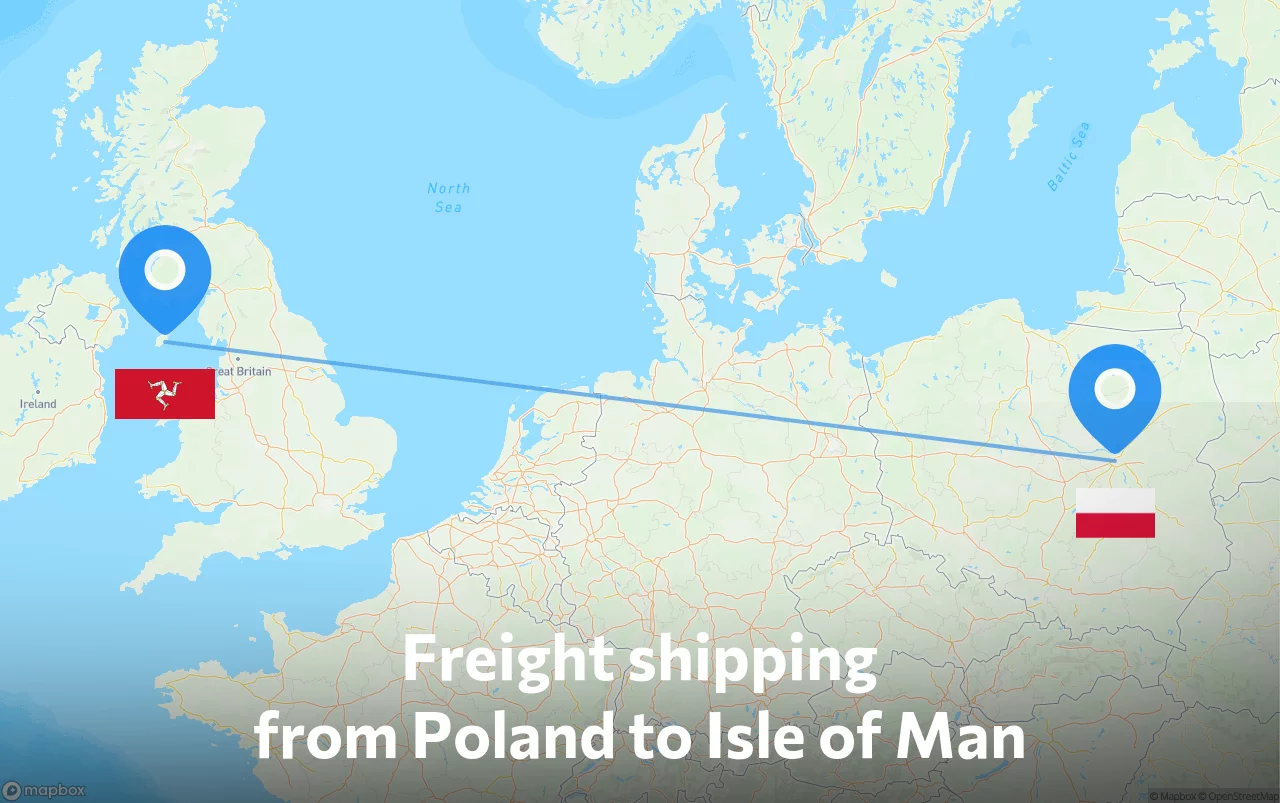 Shipping route from Poland to Isle of Man