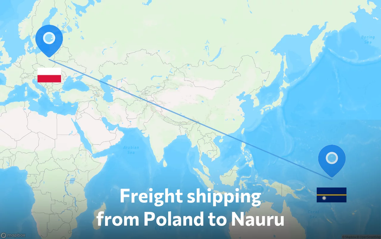 Shipping route from Poland to Nauru