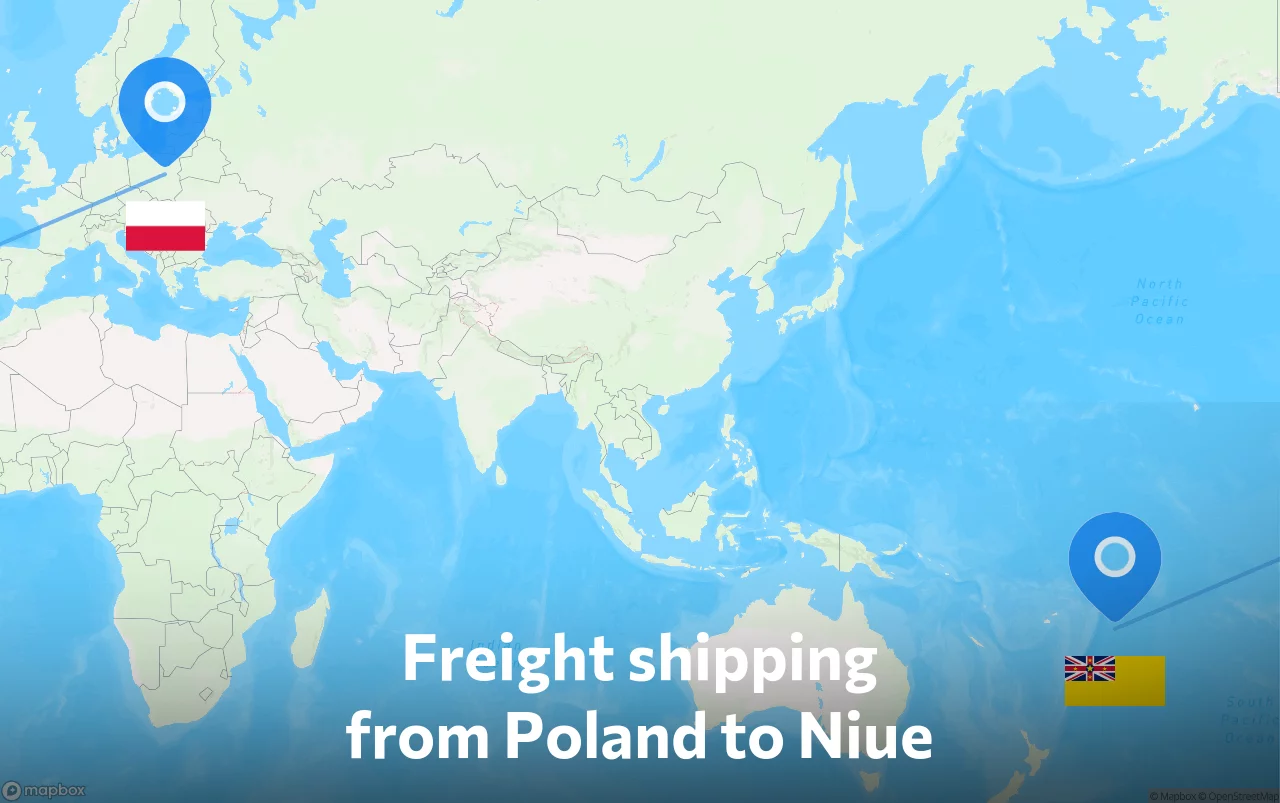 Shipping route from Poland to Niue