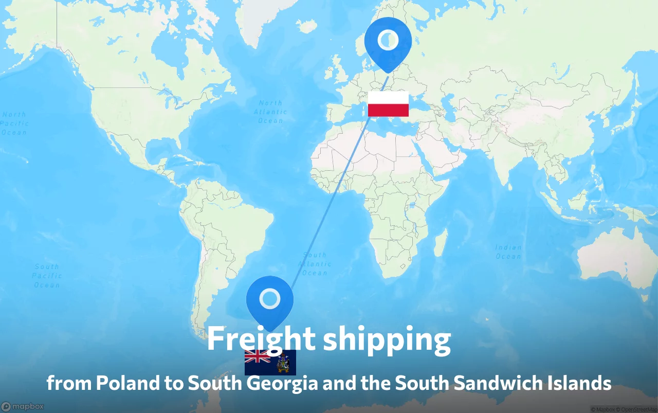 Shipping route from Poland to South Georgia and the South Sandwich Islands