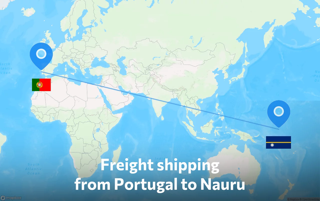 Shipping route from Portugal to Nauru
