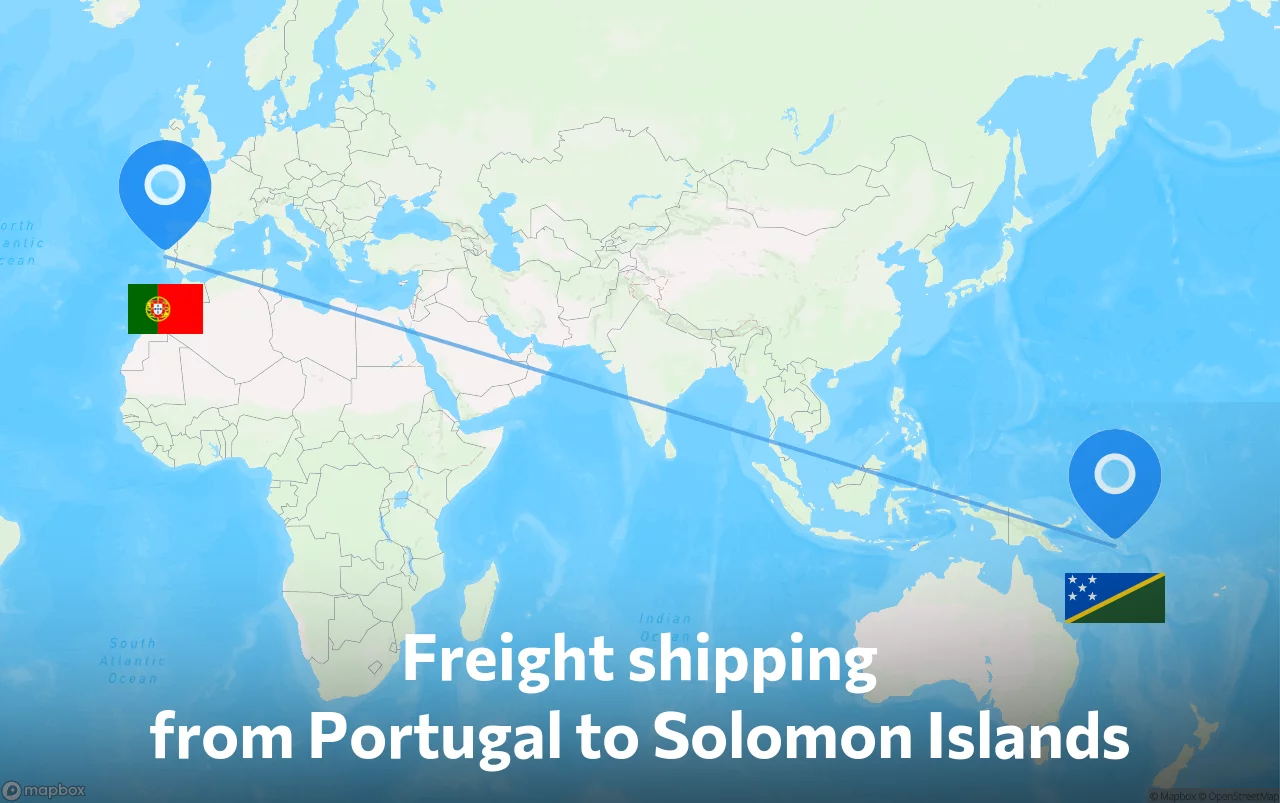 Shipping route from Portugal to Solomon Islands