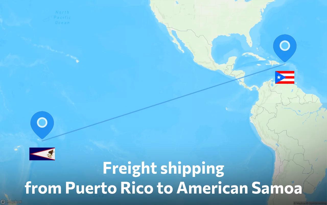 Shipping route from Puerto Rico to American Samoa