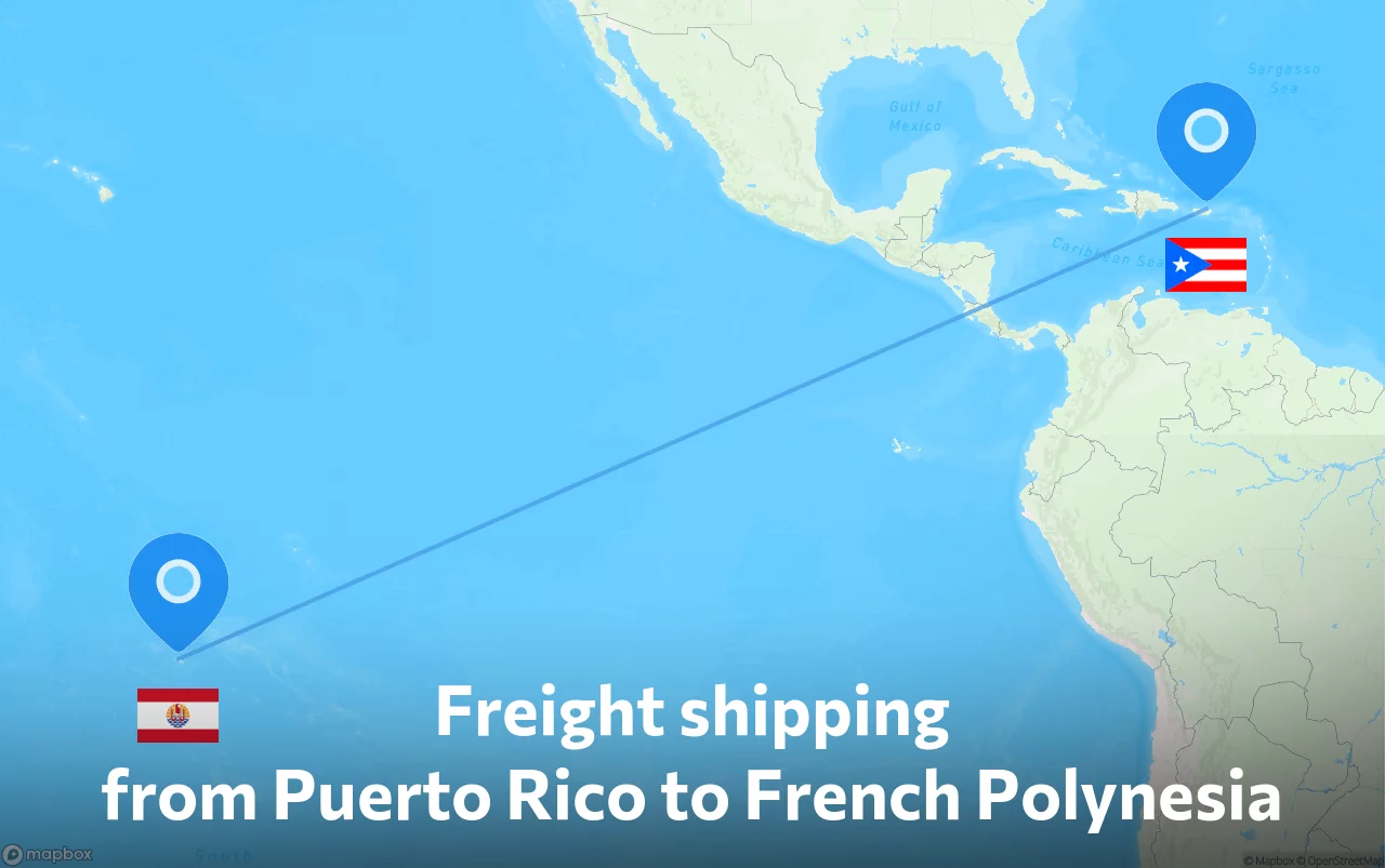 Shipping route from Puerto Rico to French Polynesia