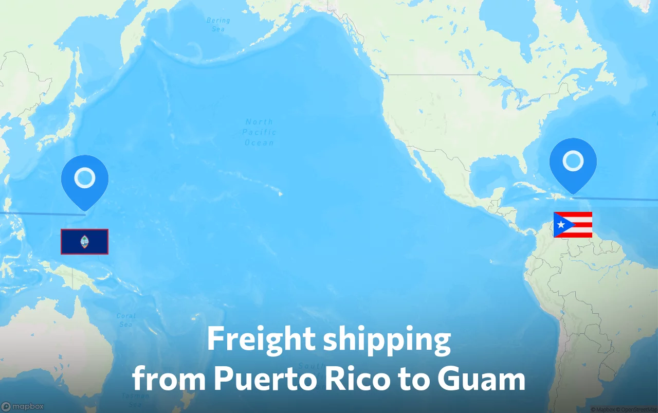 Shipping route from Puerto Rico to Guam