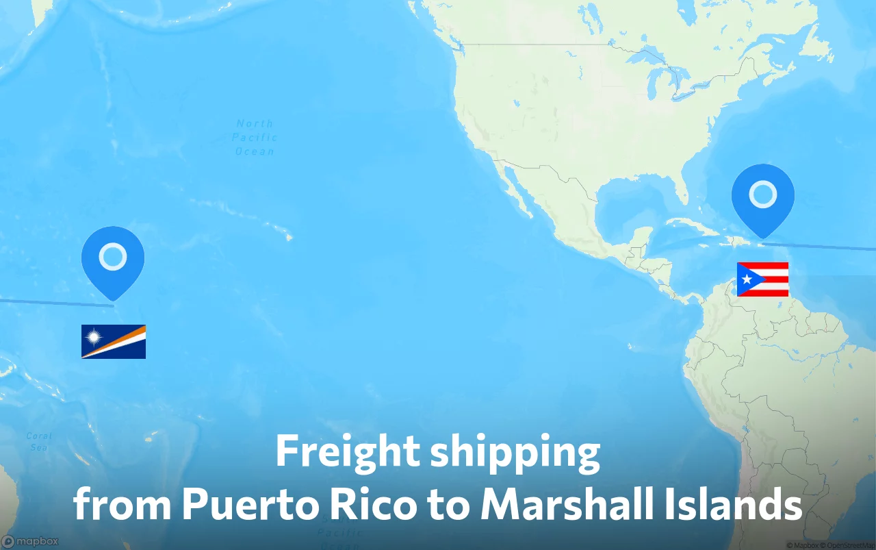 Shipping route from Puerto Rico to Marshall Islands