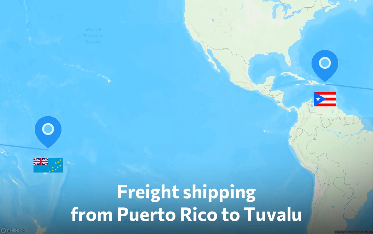 Shipping route from Puerto Rico to Tuvalu
