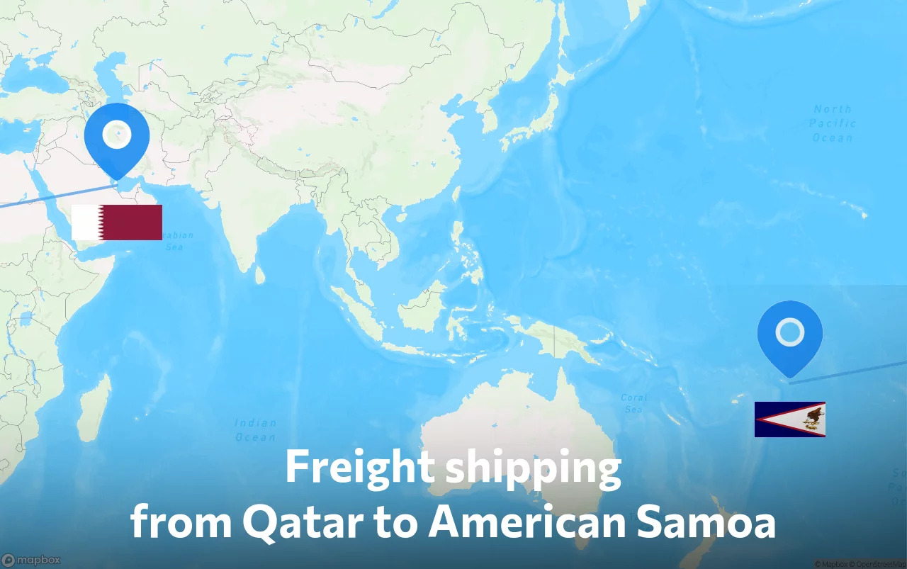 Shipping route from Qatar to American Samoa