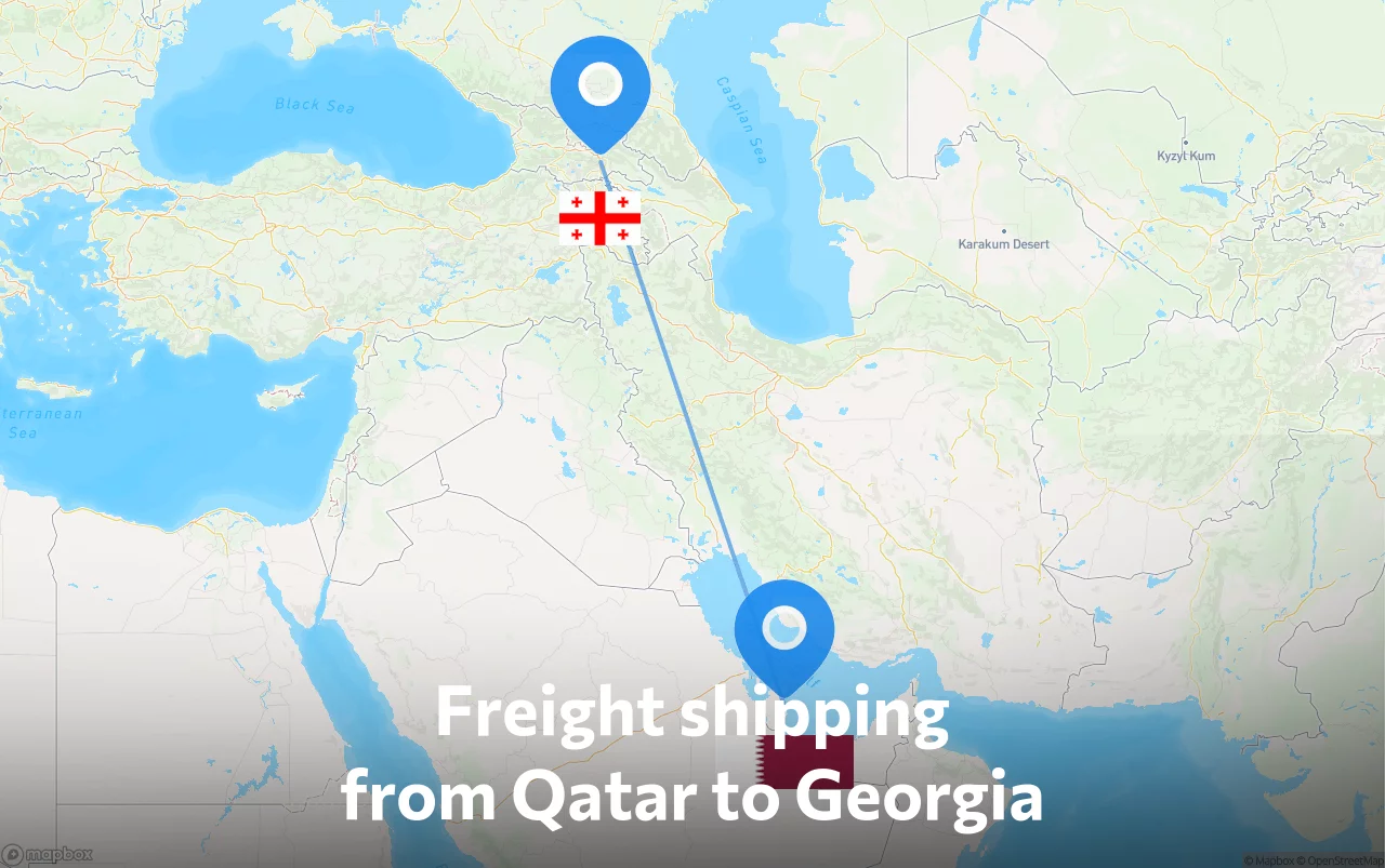 Shipping route from Qatar to Georgia