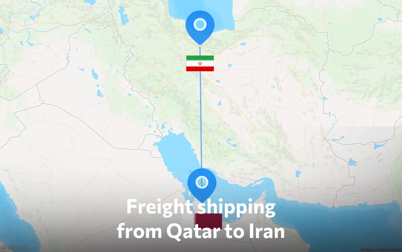Shipping route from Qatar to Iran