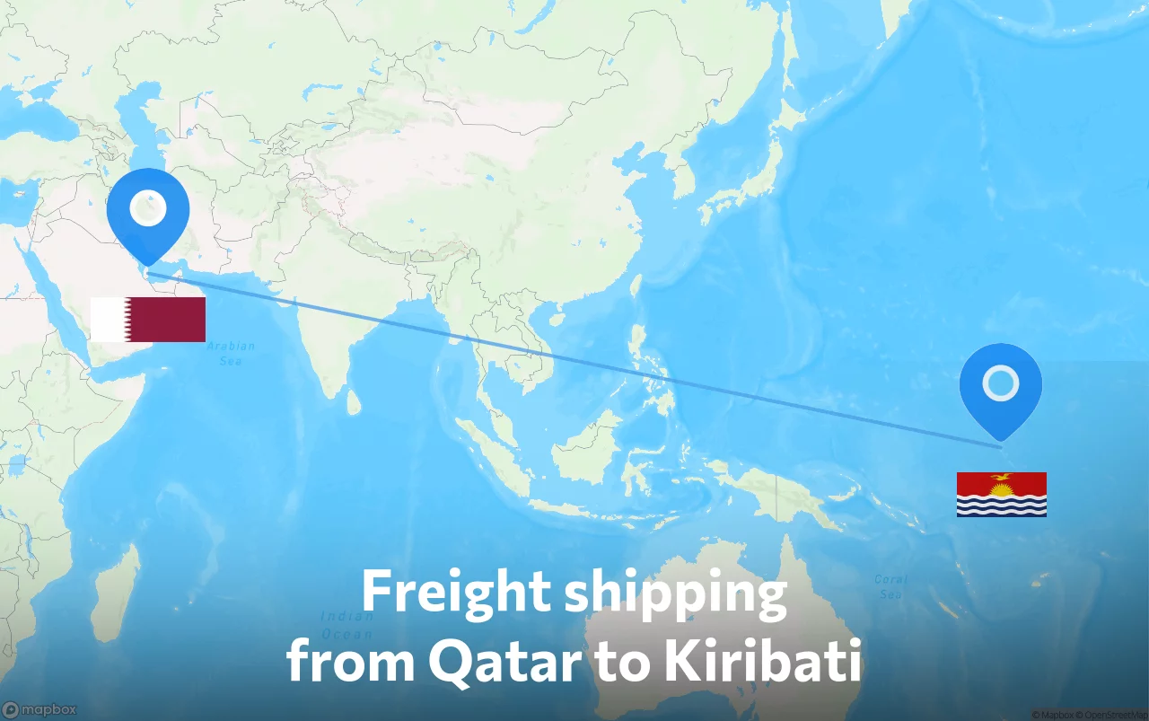 Shipping route from Qatar to Kiribati