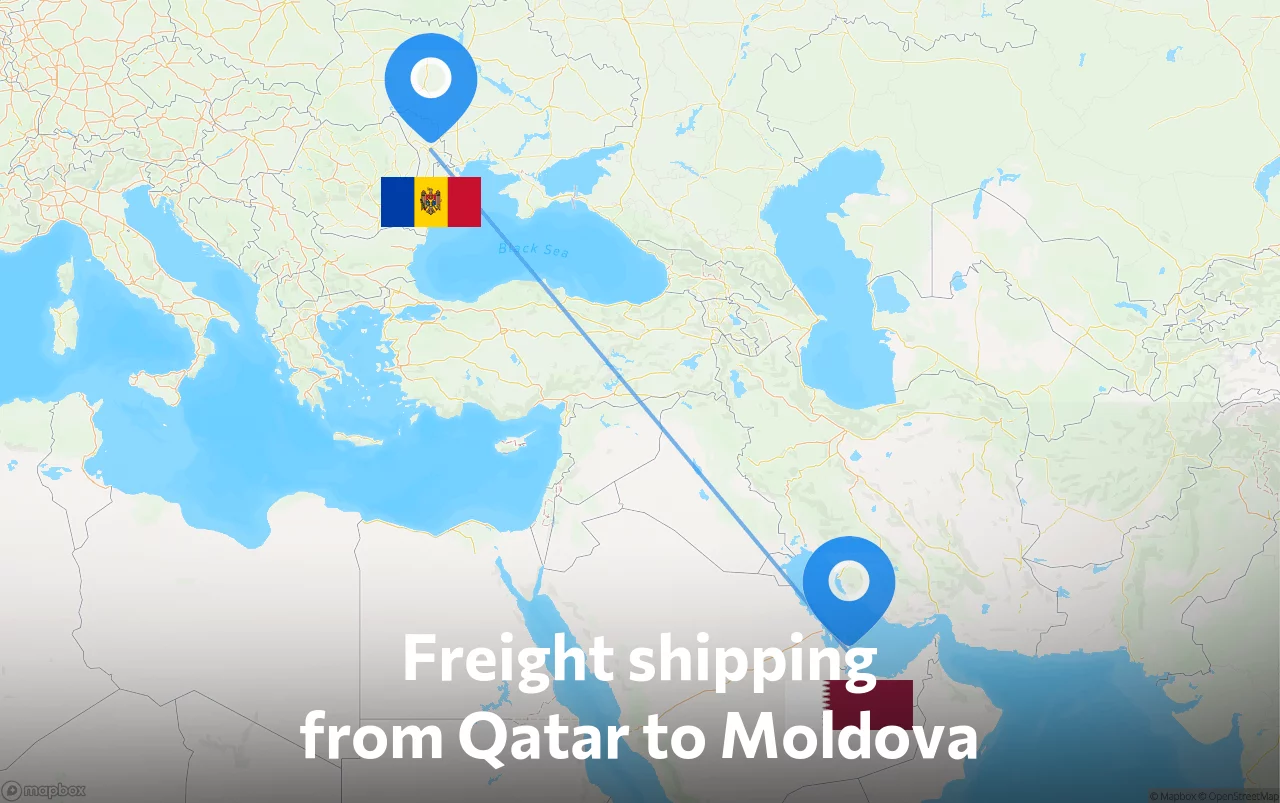 Shipping route from Qatar to Moldova