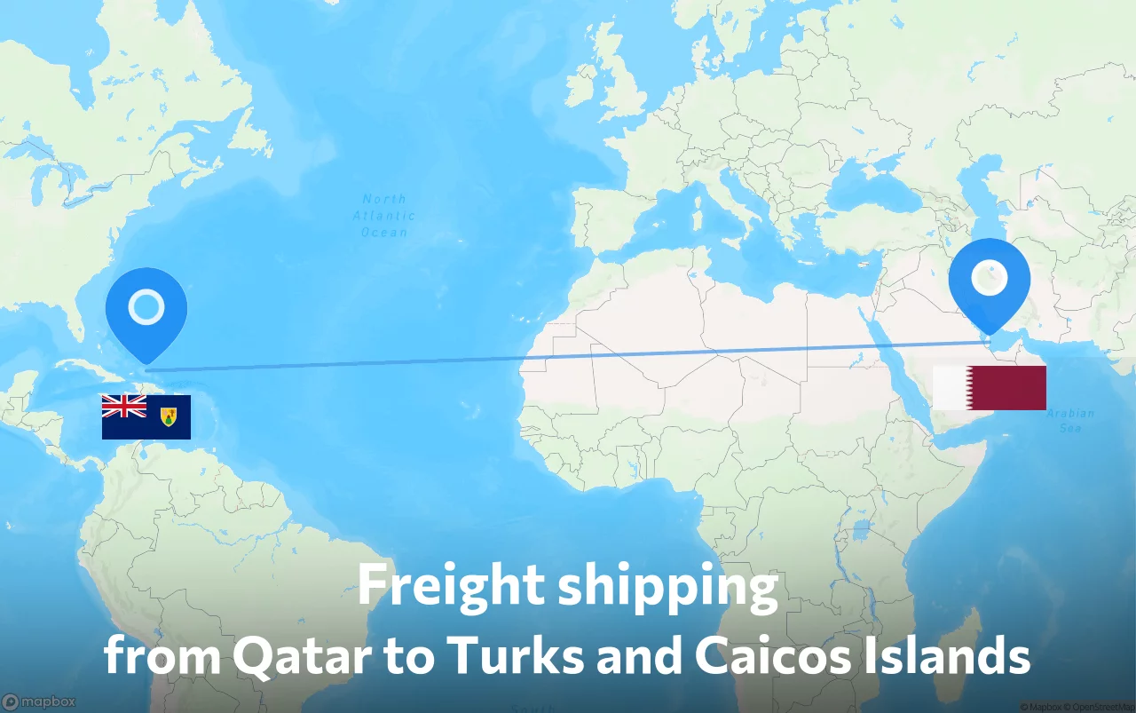 Shipping route from Qatar to Turks and Caicos Islands