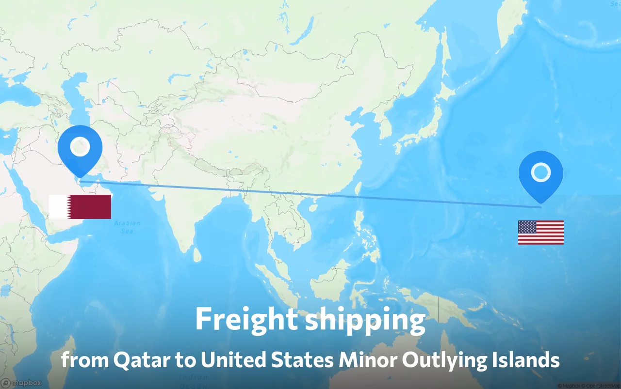 Shipping route from Qatar to United States Minor Outlying Islands