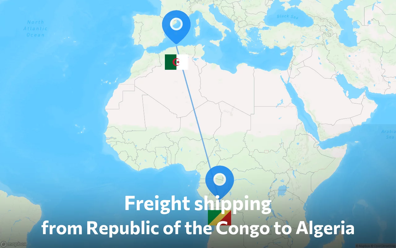 Shipping route from Republic of the Congo to Algeria