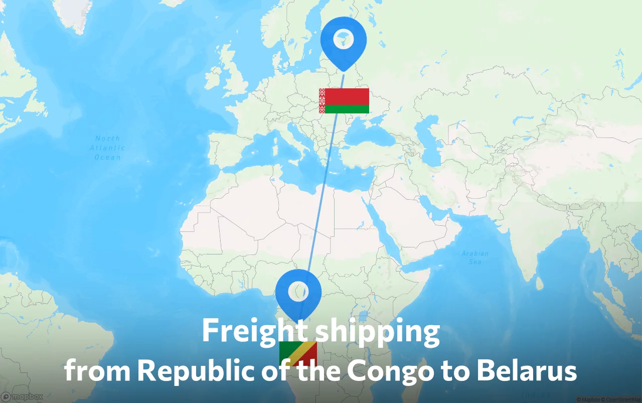 Shipping route from Republic of the Congo to Belarus