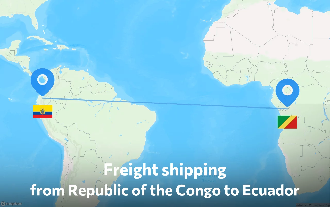 Shipping route from Republic of the Congo to Ecuador
