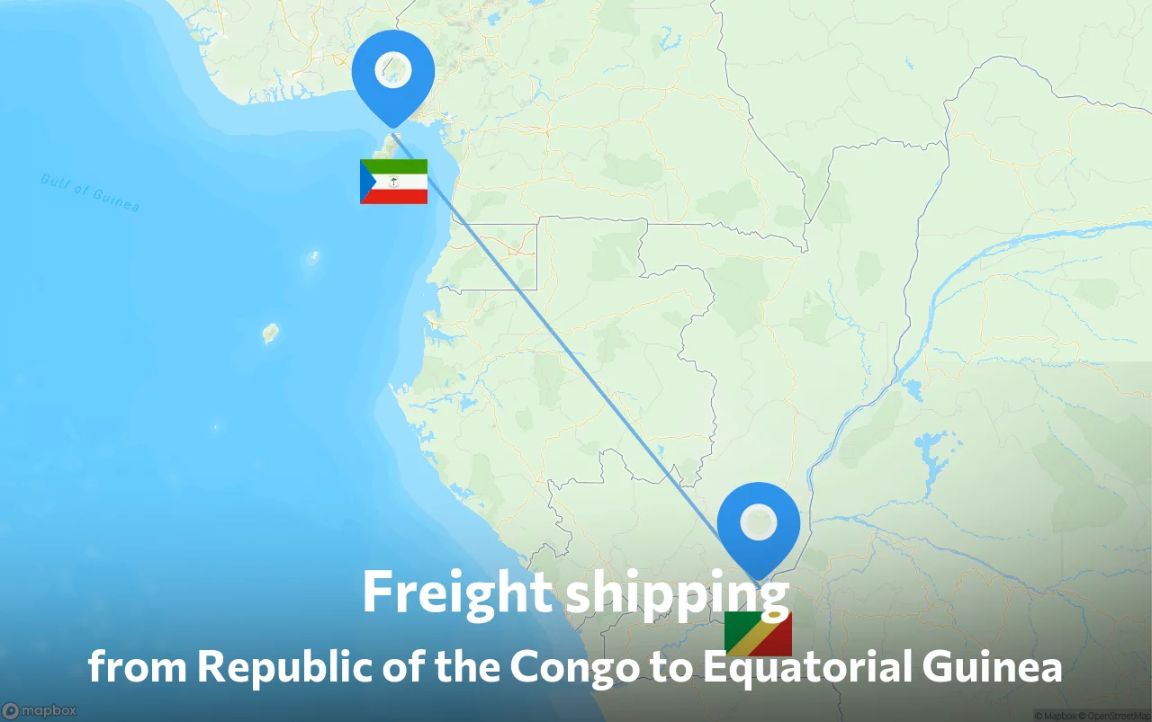 Shipping route from Republic of the Congo to Equatorial Guinea