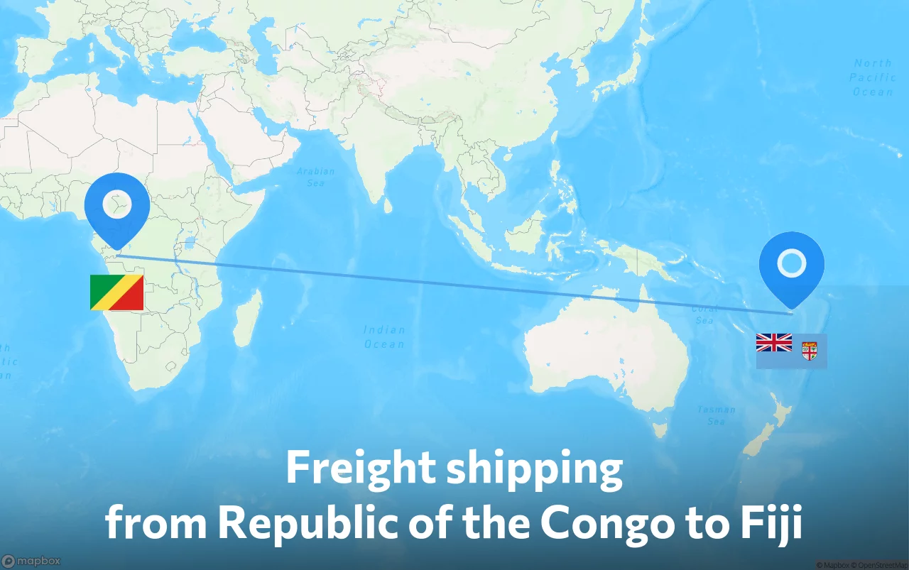 Shipping route from Republic of the Congo to Fiji