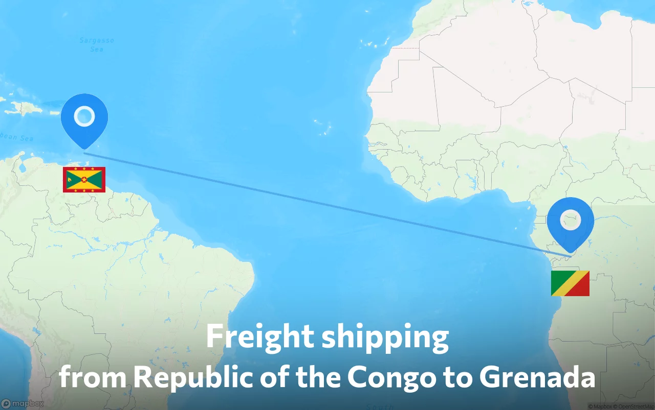 Shipping route from Republic of the Congo to Grenada