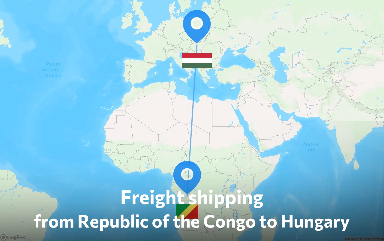Shipping route from Republic of the Congo to Hungary