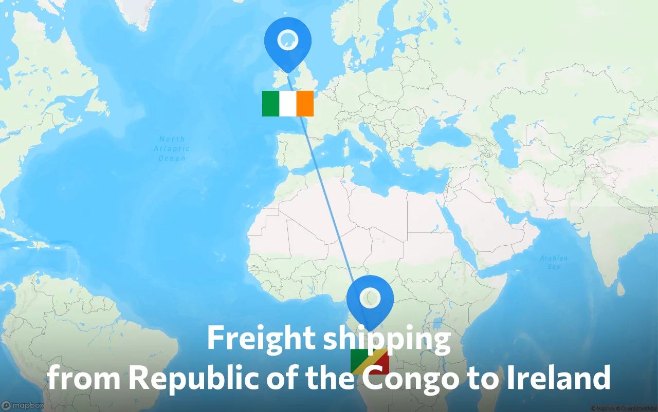 Shipping route from Republic of the Congo to Ireland