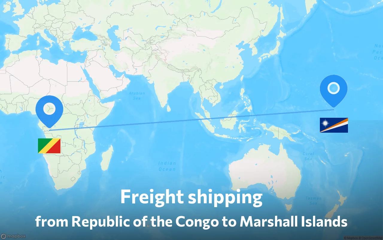 Shipping route from Republic of the Congo to Marshall Islands