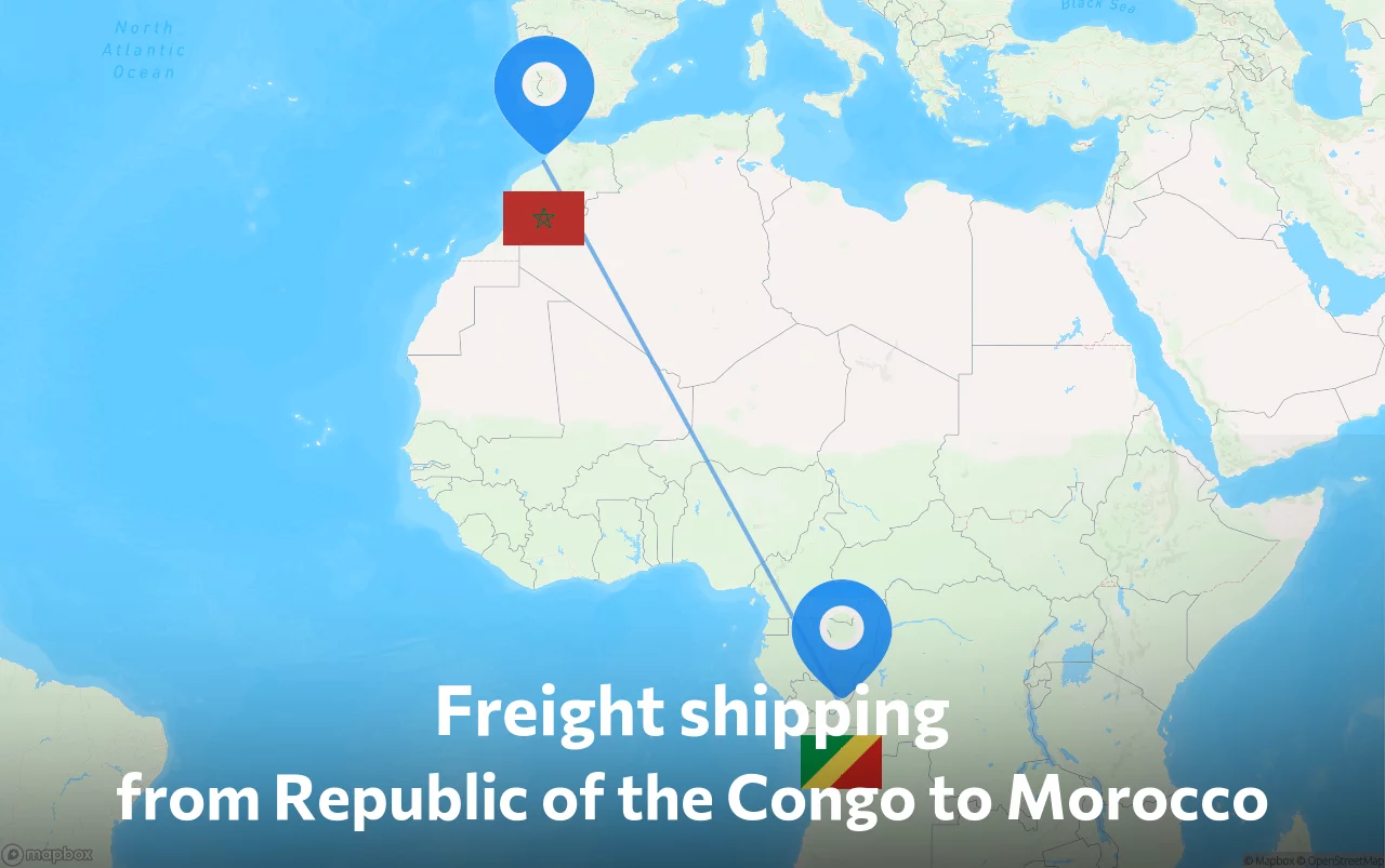 Shipping route from Republic of the Congo to Morocco