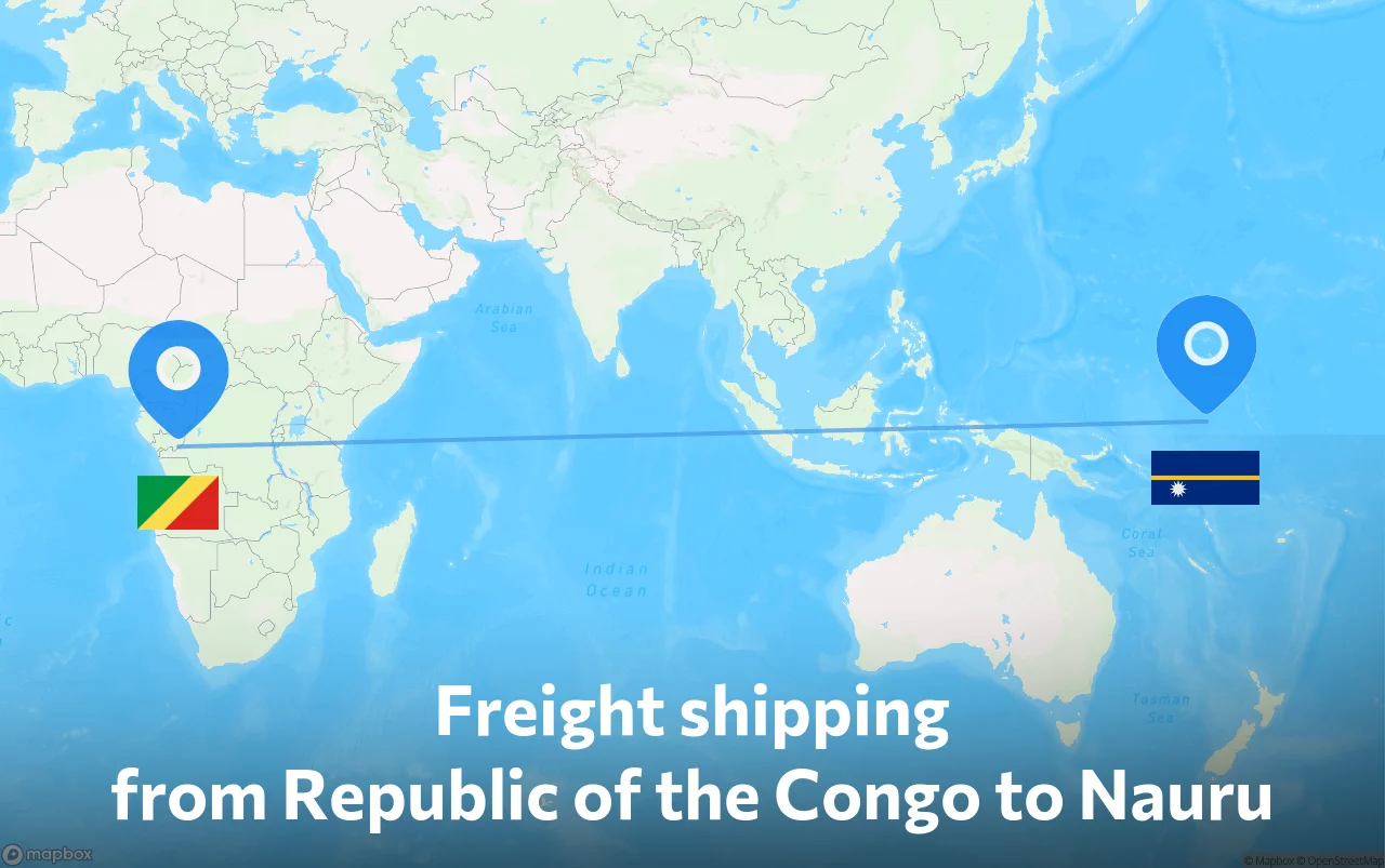 Shipping route from Republic of the Congo to Nauru