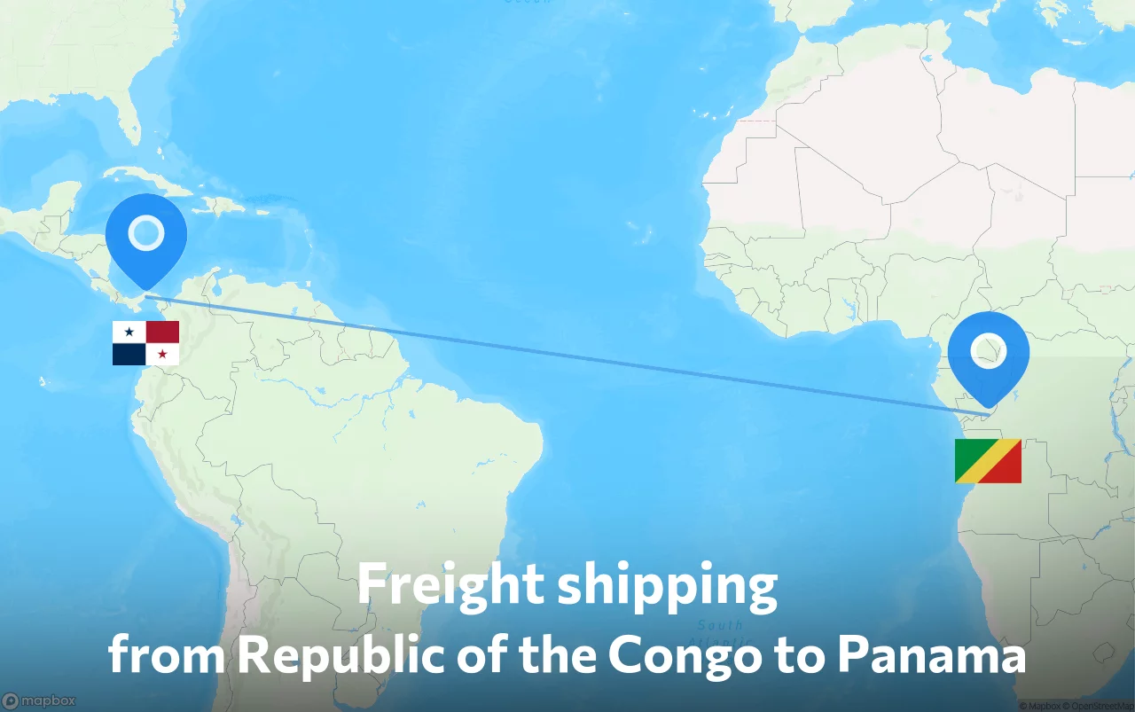 Shipping route from Republic of the Congo to Panama