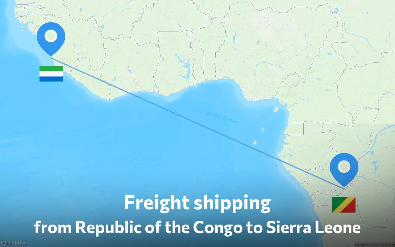 Shipping route from Republic of the Congo to Sierra Leone