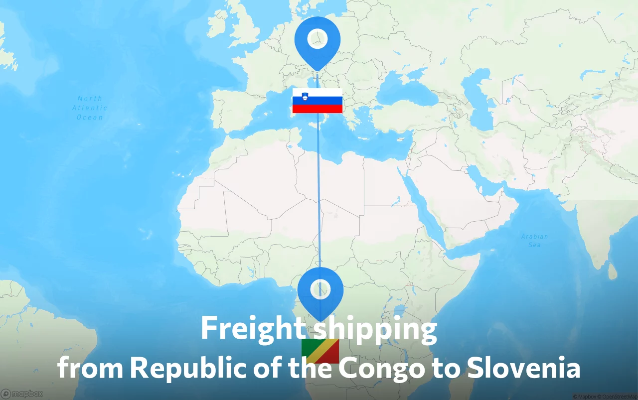 Shipping route from Republic of the Congo to Slovenia