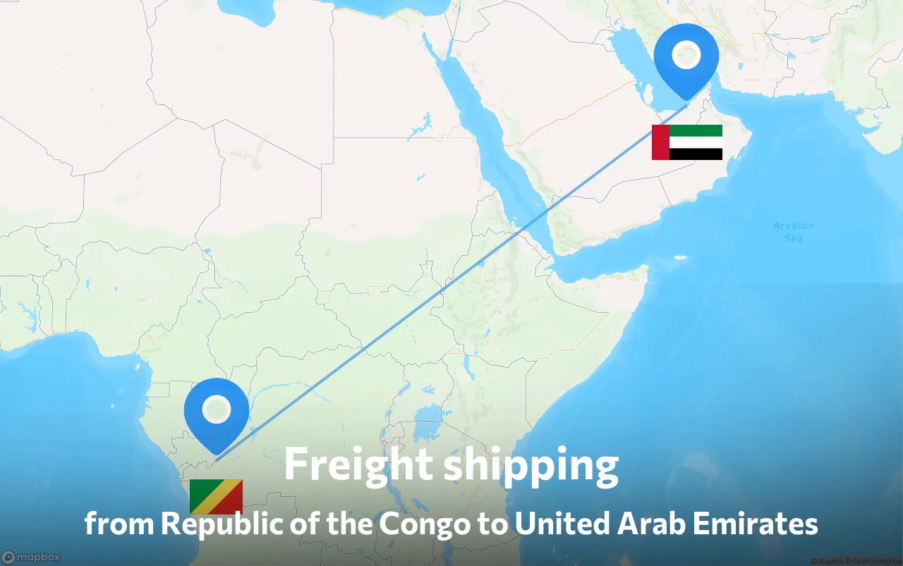 Shipping route from Republic of the Congo to United Arab Emirates
