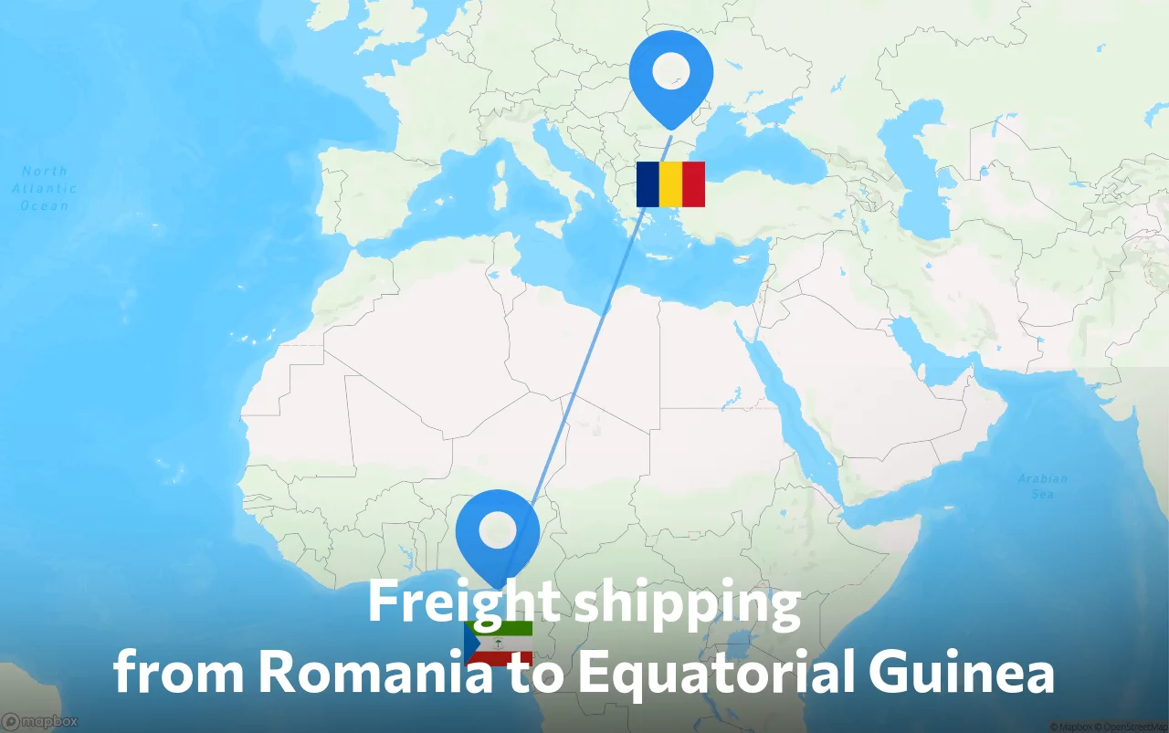 Shipping route from Romania to Equatorial Guinea